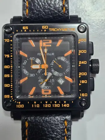 포르티시오 크로노그래프 손목시계 블랙/오렌지