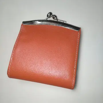 오렌지 코인 케이스 동전 지갑 천연 가죽 이탈리아제 새상품급
