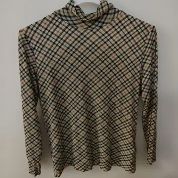 DAKS 체크 무늬 터틀넥 40