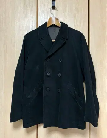 OFUON 블랙 코튼 더블 자켓