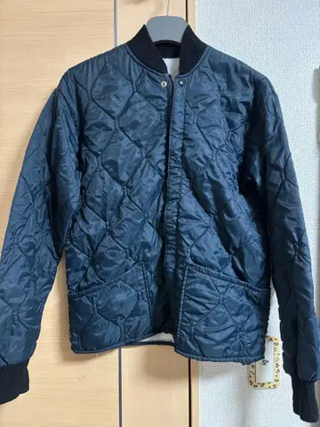 60s 70s 빈티지 YKK 알루미늄 편조 퀼팅 라이너 네이비 컬러