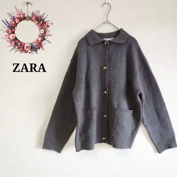 새상품급 자라 ZARA 니트 가디건 스웨터 카라 부착 루즈핏 M