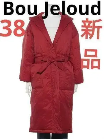 Bou Jeloud 새상품 빅 숄카라 롱 코트 충전솜 레드 가을/겨울