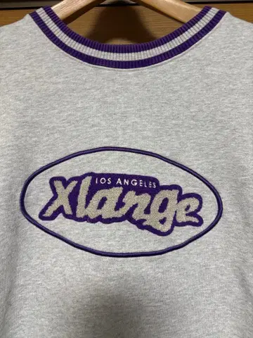XLARGE 그레이 퍼플 맨투맨 L
