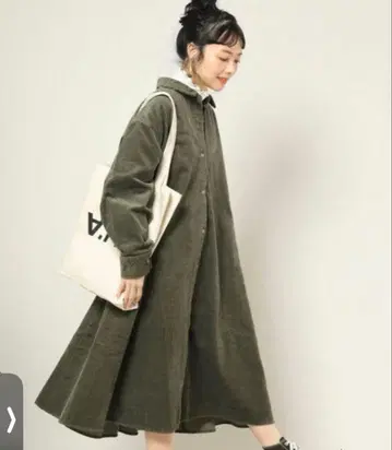 [ 새상품급 ] 프릭스스토어 코듀로이 셔츠 원피스 카키