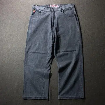 90s 00s Akademiks 배기 데님 블랙 와이드 B-boy