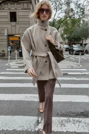 ZARA 소프트 더블 포지션 칼라 코트