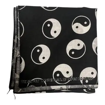 90s USA제 음양 반다나 화이트 블랙