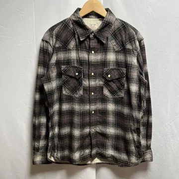 THE FLAT HEAD 옴브레 체크 플란넬 셔츠 블랙 계열 42