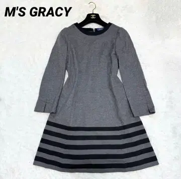 [ 새상품급 ] 엠즈 그레이시 원피스 A라인 리본 보더 36