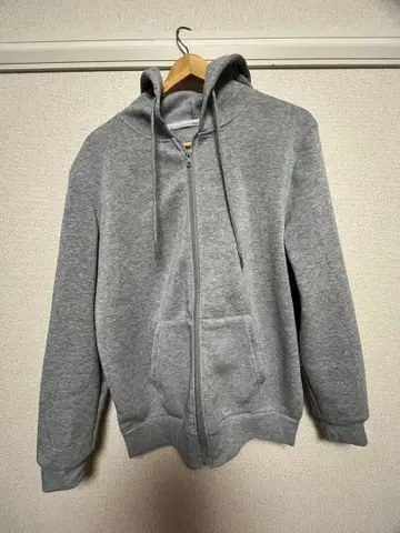 그레이 풀 집업 후드 부착 후드티