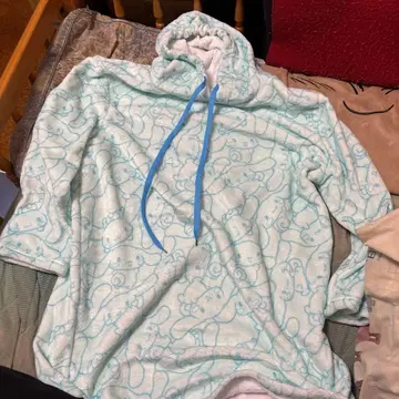 스카이블루 후드 부착 스웨트 셔츠 여성용 프리