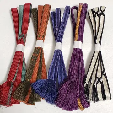 (0642) 허리띠 5점 묶음 판매 오비끈 기모노 일본 의류 잡화