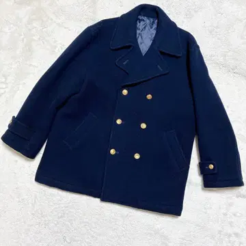 이스트 보이 네이비 울 더블 브레스트 피 코트 9
