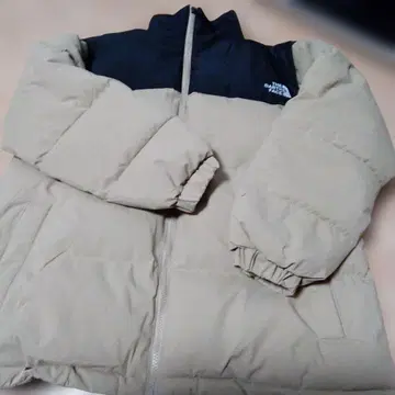 다운 자켓 베이지/블랙