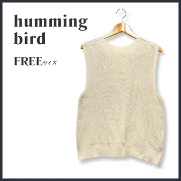 새상품급 hummingbird 하밍버드 슬리브리스 니트 면 베이지