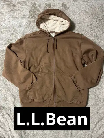 L.L.Bean 지퍼 후드티 보아 안감 브라운 풀 집업 M 사이즈 상당