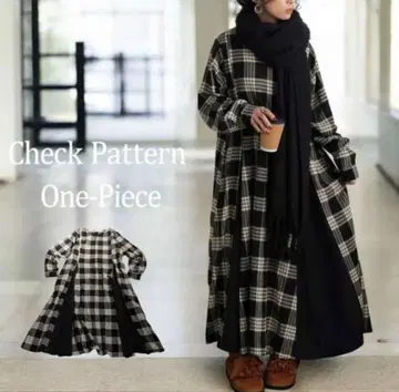[안티카] 체크 원피스 프리 사이즈