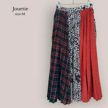 쥬에티 Jouetie 블로킹 플리츠 스커트 롱 스커트 체크