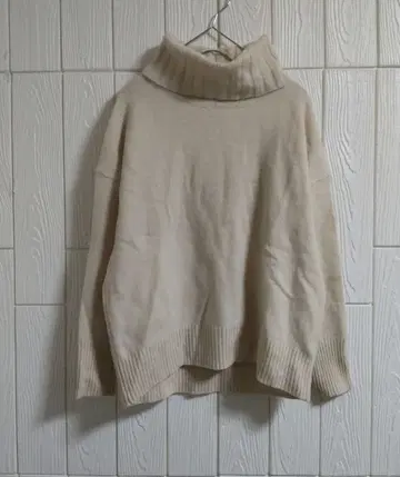 SHIPS 니트 울 캐시미어 터틀넥 풀오버 아이보리