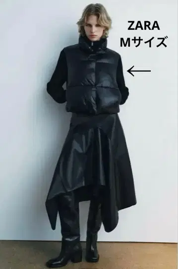 ZARA 자라 다운 자켓 니트 블랙