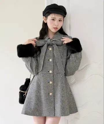 NICE CLAP 2way 리본 미들 코트 M 사이즈