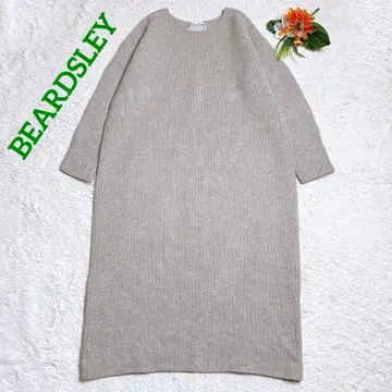 새상품급/비어즐리 울 니트 원피스 리브 내추럴 베이지