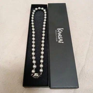 칸사이 꽃진주 조개 펄 목걸이 / 그레이