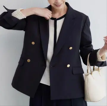 ROPE PICNIC 더블 브레스트 네이비 자켓 골드 버튼