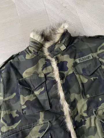 GrailzLEARLPROJECT25 FW G/R 카모플라쥬 퍼 자켓