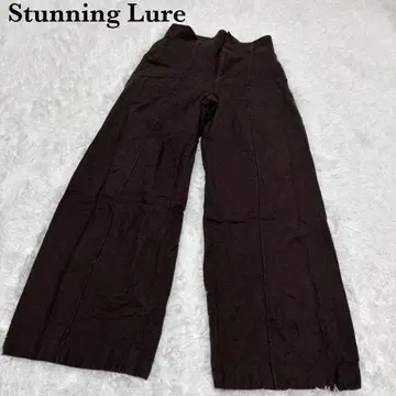 [스터닝 루어] 와이드 팬츠 M 브라운 센터라인 팬츠 울