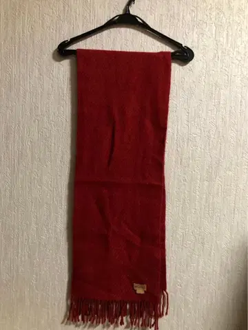 빨간색 캐시미어 100% 프린지 달린 머플러