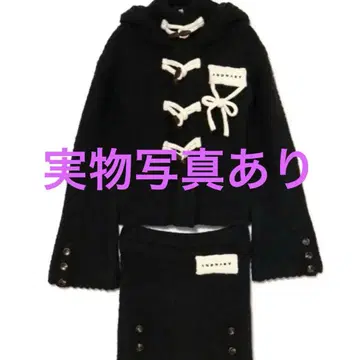 andmary Cable knit jacket set up black