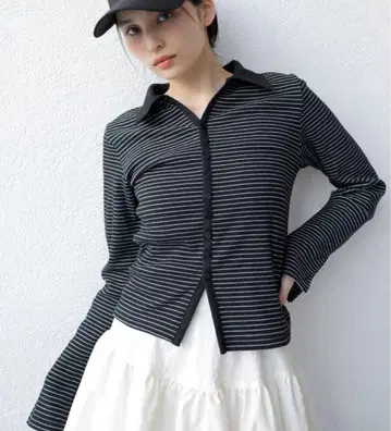 [세탁 가능] 가는 보더 폴로 상의