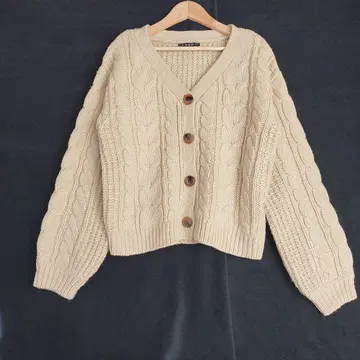 INGNI 베이지 케이블 니트 가디건 여성용