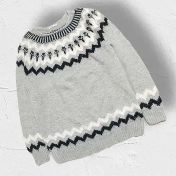 페루산 오어슬로우 알파카 스웨터 크루넥 니트