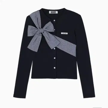 CRANK 리본 타이 니트 가디건 (Navy)