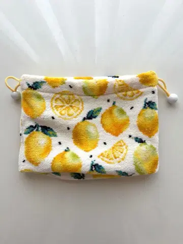 [ 미사용 새상품 ] 페이 러브러리 레몬 도트 복조리 파우치