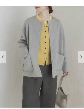 택 포함 새상품 울 리버 노칼라 미들 코트 어반 리서치 도어스