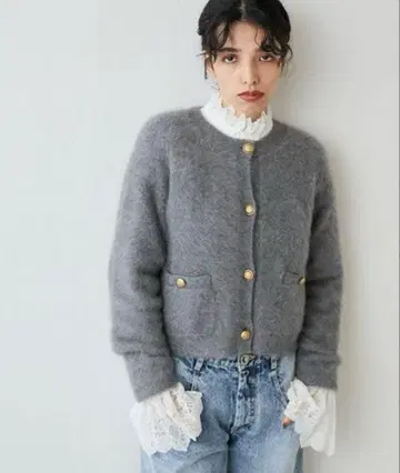 [컨디션 최상] 윔 가젯 퍼 버튼 자켓 라이트 블루