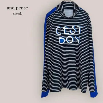 and per se 새상품급 모크넥 긴팔 티셔츠 골프웨어 보더