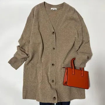 새상품급 PLST 플라스테 워셔블 베이지 가디건 울 100% M