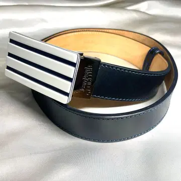 JPG 장 폴 고티에 버클 가죽 벨트 이탈리아제 네이비