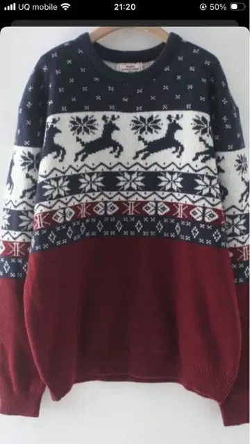 노르딕 Daisys 사슴 패턴 긴팔 니트 스웨터