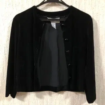 블랙 벨벳 노카라 자켓