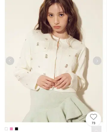 LILY BROWN 멀티 비쥬 노카라 니트 자켓