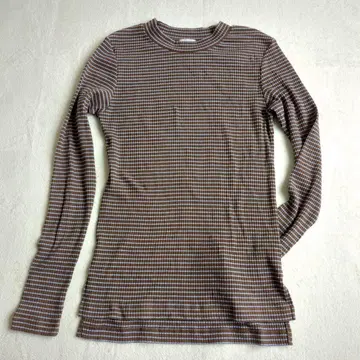 코엔 리브 스트라이프 보틀넥 T셔츠 긴팔 티셔츠 M