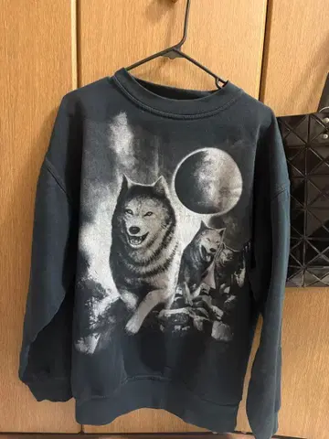 맨투맨 vuntage 구제 의류 동물 애니멀 늑대