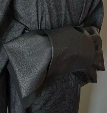 가죽 반폭 오비 악어 무늬