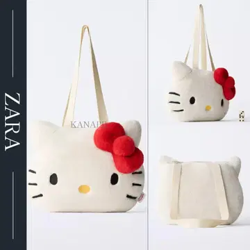 ZARA 헬로키티 산리오 쇼핑백 에크루 새상품
